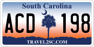 SC license plate ACD198