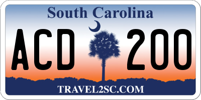 SC license plate ACD200