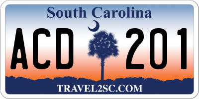 SC license plate ACD201