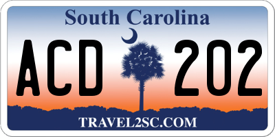 SC license plate ACD202