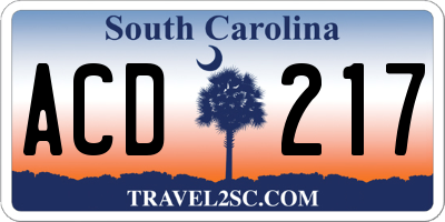 SC license plate ACD217