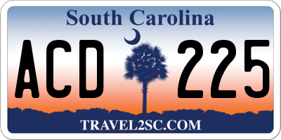 SC license plate ACD225