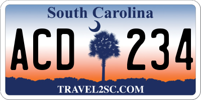 SC license plate ACD234