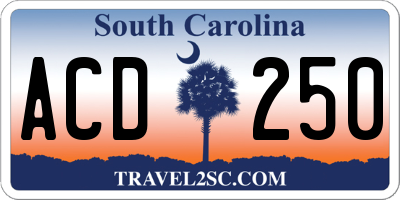 SC license plate ACD250