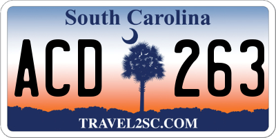 SC license plate ACD263