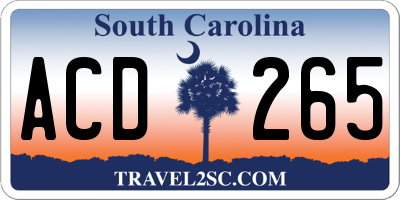 SC license plate ACD265