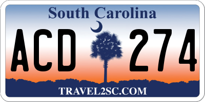 SC license plate ACD274