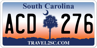 SC license plate ACD276
