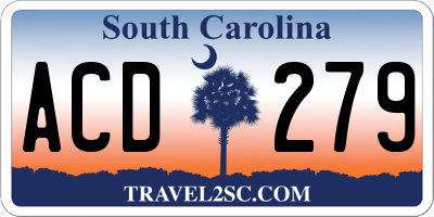 SC license plate ACD279