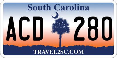 SC license plate ACD280