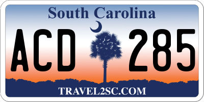SC license plate ACD285