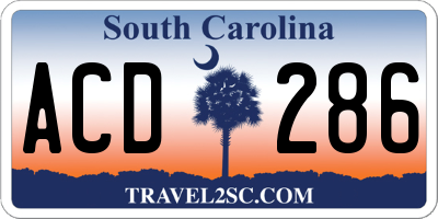 SC license plate ACD286