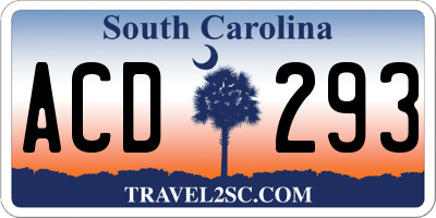 SC license plate ACD293