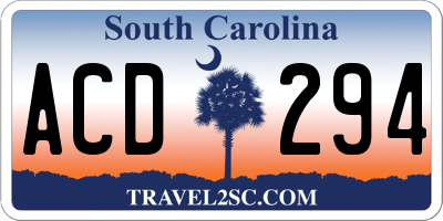 SC license plate ACD294