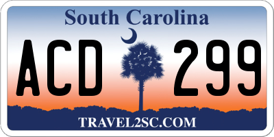 SC license plate ACD299