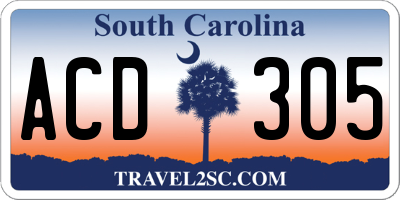 SC license plate ACD305