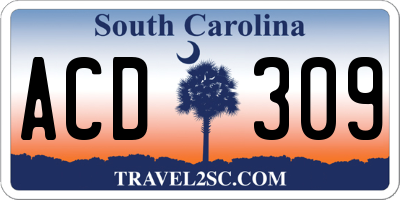 SC license plate ACD309