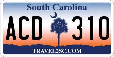 SC license plate ACD310