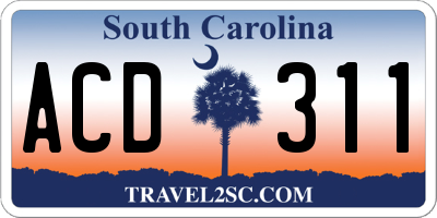 SC license plate ACD311