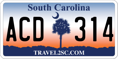 SC license plate ACD314