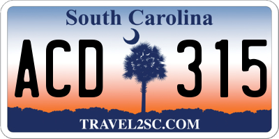 SC license plate ACD315