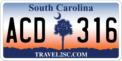 SC license plate ACD316