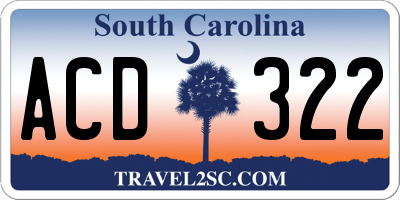 SC license plate ACD322