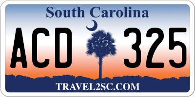 SC license plate ACD325