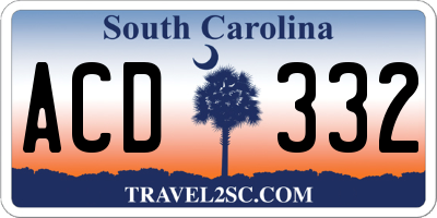 SC license plate ACD332