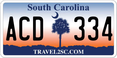 SC license plate ACD334