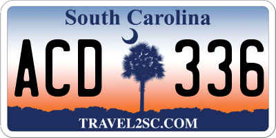 SC license plate ACD336
