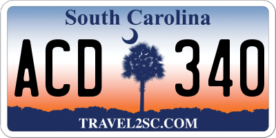 SC license plate ACD340