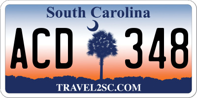 SC license plate ACD348