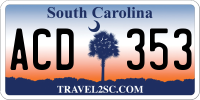 SC license plate ACD353