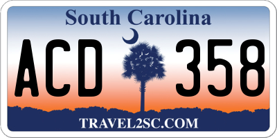 SC license plate ACD358