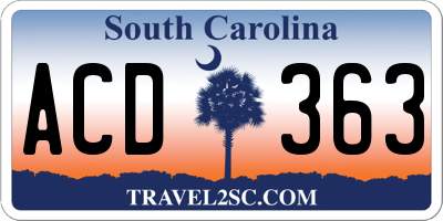 SC license plate ACD363