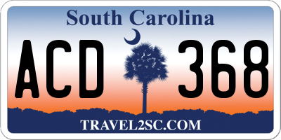 SC license plate ACD368