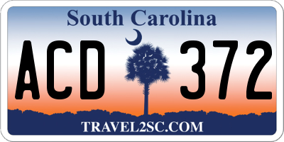 SC license plate ACD372