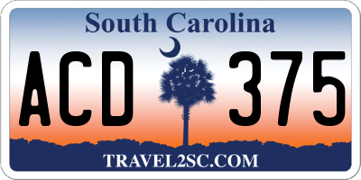 SC license plate ACD375