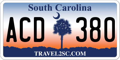 SC license plate ACD380