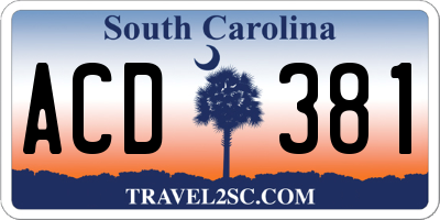 SC license plate ACD381