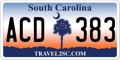 SC license plate ACD383
