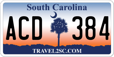 SC license plate ACD384