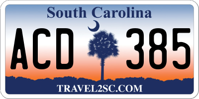 SC license plate ACD385