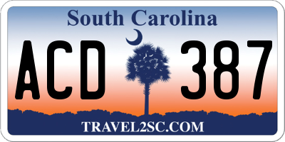 SC license plate ACD387