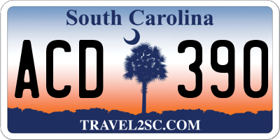 SC license plate ACD390