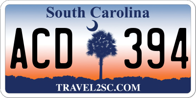 SC license plate ACD394