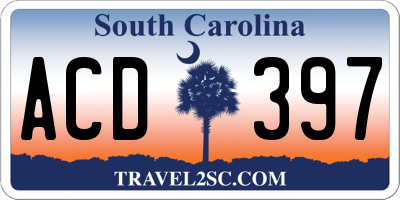 SC license plate ACD397