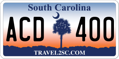 SC license plate ACD400