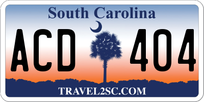 SC license plate ACD404